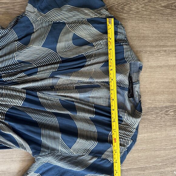 Dress Forum Los Angeles Dress Boho Hippie Wrap Blue And White V-neck Maxi Sz S - Picture 7 of 14